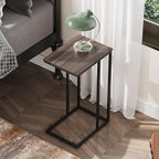 WLIVE Side Table Set of 2, C Shaped End Table Sets, Small Sofa Side Tables Bedroom, Living Room, Home Office, 2-Tier Couch Bedside Table for Small Spaces, A-Grey