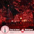 Christmas Lights Indoor Outdoor, 2PACK 13FT 50-count Lights Incandescent Mini Halloween String Light, 120V UL Certified Green Wire Light for Xmas Tree, Patio, Holiday, Party, Home, Garden Decor,Red