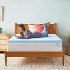 LINENSPA Memory Foam Mattress Topper - 3 Inch Gel Infused Memory Foam - Plush Feel - Cooling and Pressure Relieving - CertiPUR Certified - Dorm Room Essentials - Twin XL Size