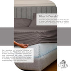 Linen Home 100% Cotton Percale Sheets Queen Size, Charcoal, Deep Pocket, 4 Pieces Set - 1 Flat, 1 Deep Pocket Fitted Sheet and 2 Pillowcases, Crisp Cool and Strong Bed Linen