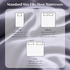LuxClub King Size Sheets Set, 100% Rayon Derived from Bamboo Cooling Sheets, Breathable & Soft Deep Pocket Up to 16", Hotel Luxury Silky Sheets King Size, Light Grey