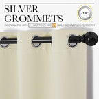 NICETOWN Room Darkening Draperies Window Curtain Panels, Thermal Insulated Grommet Room Darkening Curtains for Bedroom (Beige, 2 Panels, W34 x L54 -inch)