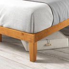 ZINUS Alexia Wood Platform Bed Frame, Solid Wood Foundation, No Box Spring Needed, Wood Slat Support, Easy Assembly, Rustic Pine, Queen