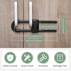 Jetec 10 Pieces Cabinet Locks for Babies, U-Shaped Proofing Drawers Safety Child Locks Adjustable, Easy to Use Childproof Latch for Knob Handle on Kitchen Door Storage Cupboard Closet (White, Black)