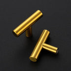 30 Pack Brushed Brass Cabinet Knobs - Kitchen Cabinet Knobs Gold Cabinet Pulls for Kitchen Cabinet Drawer Stainless Steel Dresser Knobs for Cabinet Hardware 2in Length Single Hole T Bar
