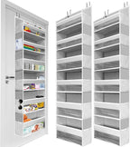 HOMELUX THEORY 2 PC Heavy Duty Over the Door Organizer 55x14x6.7, 6 Large Front & 12 Side Pockets, Hanging Storage Closet Door Organizer for Bedroom, Bathroom and Baby Nursery Storage (Light Gray)