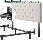 ZINUS 7 Inch Compack® Metal Bed Frame, Support Bed Frame for Box Spring and Mattress Set, Black, King