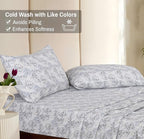RUVANTI Flannel Sheets Queen Size - 100% Cotton Double Brushed Bed Sheets, Deep Pockets 16 Inches Queen Sheet Set, All Seasons Breathable & Extra Soft - Warm & Cozy, 4 Piece, Pacific