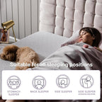 NapQueen 10 Inch Twin-XL Size Mattress, Cooling Gel Memory Foam Mattress, Bed in a Box White