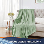 Walensee Fleece Blanket Plush Throw Fuzzy Lightweight (Twin Size 60x80 Sage Green) Super Soft Microfiber Flannel Blankets for Couch, Bed, Sofa Ultra Luxurious Warm and Cozy for All Seasons