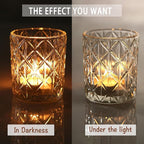 24pcs Clear Votive Candle Holders 2x2.5inch - Glass Candle Holder in Bulk for Table Wedding Centerpieces, Tea Lights Candle Holder for Wedding Party Holiday Decor (Clear,24)