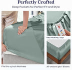 California Design Den Split King Sheets Sets for Adjustable Bed - Soft 400 Thread Count Sateen, Natural 100% Cotton Sheets with Deep Pockets, Breathable, Cooling and Durable Bedding Set - Sage Green