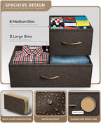 Sorbus Dresser with 8 Drawers - Chest Organizer Unit with Steel Frame Wood Top & Handle Easy Pull Fabric Bins for Clothes - Wide Storage Furniture for Bedroom, Hallway, Living Room, Nursery & Closet