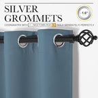 NICETOWN Smoky Blue Blackout Curtains 90 inches Length for Living Room, 2 Panels, 55" Wide, Thermal Insulated Long Drapes for Large Window