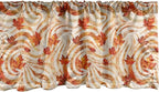 Ambesonne Fall Window Valance Pack of 2, Autumnal Theme with Swirly Intricate Shapes and Flying Leaves Print, Rod Pocket Curtain Valances for Kitchen Bedroom, 54" X 12", Ginger Marigold and Beige
