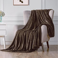 Walensee Fleece Blanket Plush Throw Fuzzy Lightweight (Queen Size 90x90 Brown) Super Soft Microfiber Flannel Blankets for Couch, Bed, Sofa Ultra Luxurious Warm and Cozy for All Seasons