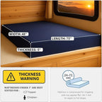 Foamma 5” x 48” x 75” Water Resistant Gel Memory Foam RV Bunk Mattress, Firm High Density Foam Base, Comfortable and Durable Polyester Cover, Truck, Camper, Travel Trailer, Made in USA