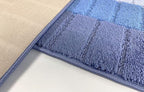 Custom Size Coastal Nautical Style Runner Rug Carpet for Hallway Entryway, Slip Resistant Latex Rubber Backed, 31 inch Wide X Customized Length, Squares Blue, 31 inch X 28 feet