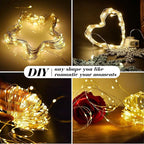 ZGWJ 8 Pack Fairy Lights Battery Operated, 7ft 20 Mini LED Fairy String Lights Silver Wire 3 Modes for DIY, Parties, Wedding, Bedroom, Halloween Christmas Decoration Warm White