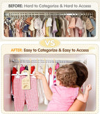 Baby Closet Dividers, Wooden Double Sided Nursery Clothes Size Separators for Newborn to 24 Months, Neutral, 7 Pcs