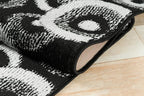 Custom Length Cut to Size Modern Farmhouse Carpet Runner Rug for Hallways, Non Slip Rubber Backed, 31 inch Wide X Customized Length, Geo Black, 31 inch X 20 feet