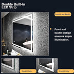LED Bathroom Mirror 72"x 32",Front Lit and Backlit Bathroom Mirror with Lights,Stepless Dimmable,Anti-Fog, Shatter-Proof, Memory, 3 Colors Lighted Vanity Mirror (Horizontal/Vertical)