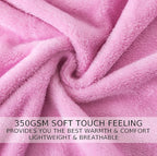 Flannel Fleece Queen Size Summer Blanket All Season 350GSM Lightweight Throw for The Bed Extra Soft Brush Fabric Winter Warm Sofa Blanket 90" x 90"(Pink Queen)