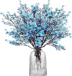 Uieke 30 Pcs Artificial Baby Breath Flowers Fake Blue Gypsophila Bouquets Faux Silk Flower Real Touch Flowers for Wedding Farmhouse Decor DIY Home Party Office Kitchen Hotel Bathroom Garden