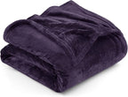 Utopia Bedding Fleece Blanket Queen Size Purple 300GSM Luxury Anti-Static Fuzzy Soft Microfiber Bed Blanket (90x90 Inch)