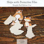 Back40Life Forest Critters Painted Wooden Animal Cutout Shapes (Acrylic Small + Stand (Bundle of 8))