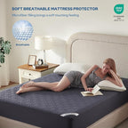 BEDLORE Waterproof Mattress Protector, King Size Mattress Pad with Deep Pocket 6"-18" Depth, Soft Dirt-Proof Double Bed Mattress Cover for Bedroom, College Dorm, Hotel (Navy Blue)