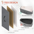 WLIVE Nightstand, Nightstand with 2 Drawers, Bedside Furniture, Night Stand, Small Dresser for Bedroom, College Dorm, End Table with Fabric Bins, Dormitory, Dark Grey, Size L