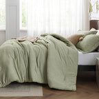 Bedsure Oversized King Comforter Set - Olive Green Soft Bedding for All Seasons, Cationic Dyed Bed Set, 3 Pieces, 1 Oversized King Size Comforter (120"x98") and 2 Pillow Shams (20"x36"+2")