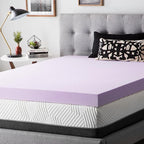 LUCID 4 Inch Lavender Infused Memory Foam Mattress Topper, California King Size – Ventilated Design – Pressure Relieving Bed Topper - Mattress Pad – CertiPur Certified