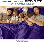 DREAMCARE California King Sheet Sets - Cooling Bed Sheets - 4pcs Set - up to 15" Deep Pocket Cal King Sheets - California King Sheets - Soft & Lasting 100% Brushed Polyester with Side Pocket - Purple