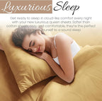 Linen Market Brushed Microfiber Twin XL Sheet Set 3 Piece – Oeko-TEX Certified Ultra Soft & Wrinkle-Free - 16" Deep Pocket Sheets - Easy Care Twin XL Size - Gold