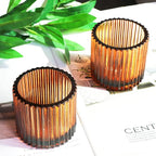 VOHO Amber Candle Holder Set of 12, Glass Votive Candle Holders Centerpiece Table Decorations, Large Candle Holders Bulk for Holiday/Party(2.75in x 2.56in, Amber)