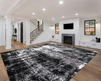 Keen Home Design Area Rugs - 12x15 Non-Shedding, Abstract Rugs for Kitchen, Living Room, Bedroom, Dining Room, Entryway - Size: 12' x 15', Abstract Black