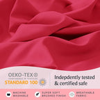 LuxClub 5 PC Sheet Set Bed Sheets Deep Pockets 16" Eco Friendly Wrinkle Free Cooling Machine Washable Hotel Bedding Silky Soft - Red Split King