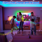 maylit ICRGB TV LED Backlight, 16.4ft Bluetooth LED Lights for TV 65-75in, USB Powered TV Lights Kit with Remote and App Control, Music Sync, Color Change with TV Sound, Bias Lighting for HDTV