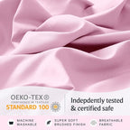 LuxClub 3 PC Sheet Set Bed Sheets Deep Pockets 16" Eco Friendly Wrinkle Free Cooling Machine Washable Hotel Bedding Silky Soft - Powder Pink Twin XL