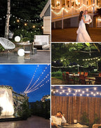 Outdoor String Lights, 200FT Patio Lights with 100 Shatterproof G40 Globe Bulbs(4 Spare), Waterproof Connectable Dimmable LED Hanging String Lights for Outside Backyard Porch Balcony (100FT x 2)