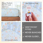 California Design Den Printed Twin XL Sheet Sets - 400 Thread Count Sateen, Natural 100% Cotton Sheets, Deep Pockets, Cooling and Durable Bedding Set - Antique Rose