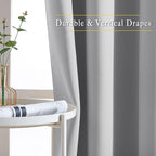 NICETOWN Blackout 102 inch Curtains for Living Room, Grommet Thermal Curtains Room Darkening Window Treatments Sound Reducing for Bedroom, Silver Grey, 2 Panels, W52 x L102