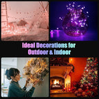 TenSteed Fairy Lights Battery Operated Twinkle Lights with Multicolor Changing, 50 LED, 16.4Ft Silvery Copper Wire, Remote Included. Perfect for Party, Wedding, Christmas Décor - 2 Pack