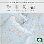 California Design Den Floral Deep Pocket Twin Sheets Set - 400 Thread Count Sateen, Natural 100% Cotton Sheets, Cooling and Durable Bedding Set - Antique Rose
