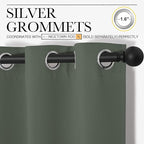 NICETOWN Dark Mallard Blackout Curtains Grommet - Home Decorations Thermal Insulated Solid Grommet Top Blackout Living Room Panels/Drapes for Gift (1 Pair, 55 x 86 inches)