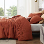 Bedsure California King Comforter Set - Burnt Orange Soft Bedding for All Seasons, Cationic Dyed Bed Set, 3 Pieces, 1 California King Size Comforter (104"x96") and 2 Pillow Shams (20"x36"+2")