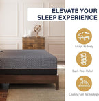 EGOHOME 14 Inch Twin Mattress, Copper Gel Memory Foam Mattress for Pain Relief, Therapeutic Mattress in a Box, CertiPUR-US Certified, Fiberglass Free Medium Mattress, Black