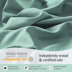 LuxClub 4 PC Queen Sheet Set, Deep Pockets Wrinkle Free Cooling Bed Sheets Hotel Bedding for Women, Men, Kids & Teens, Includes 1 Fitted Sheet, 1 Flat Sheet and 2 Pillowcases - Silky Soft Light Teal